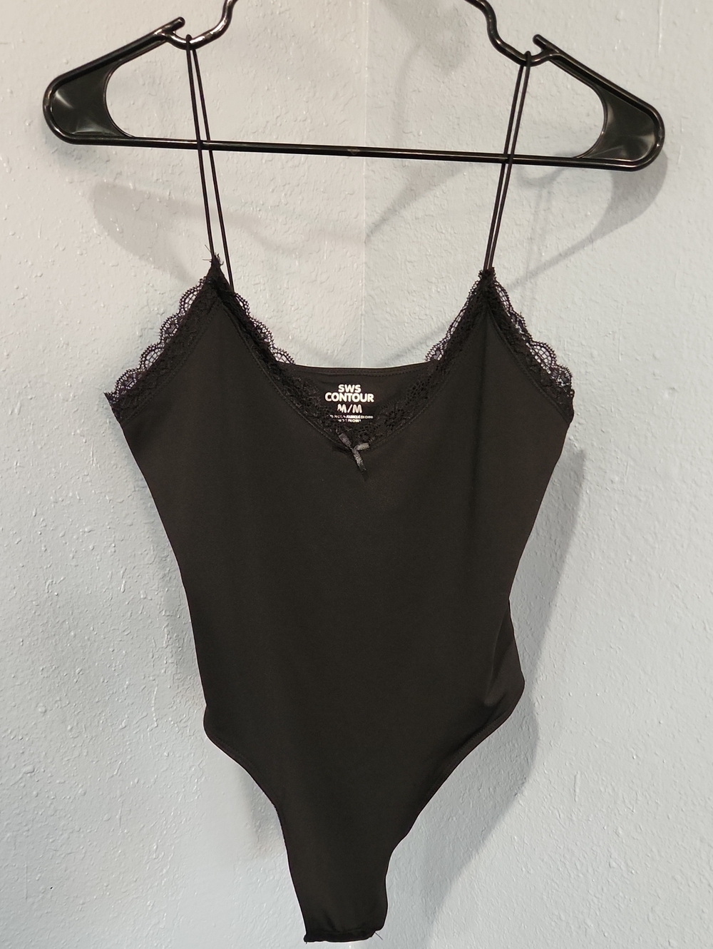 SWS Contour Black Lace-Trim Bodysuit